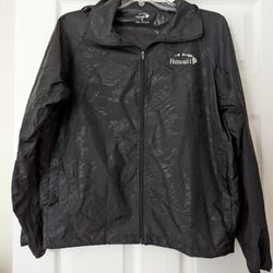 Woman's Hawaii Black Windbreaker Size Small Gently Worn 