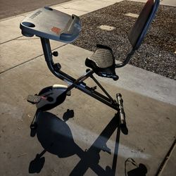 Exerpeutic EVERWORK 1000 Fully Adjustable Desk Folding Exercise Bike with Pulse