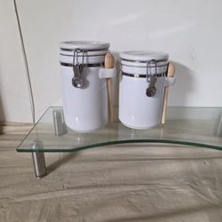 Airtight  Canisters With Spoons 