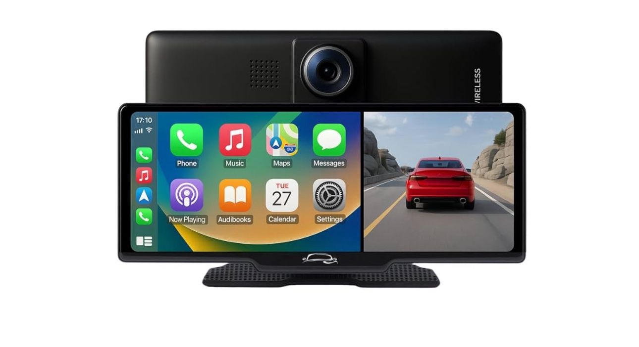 DriveView FlexScreen Pro 2025, 10.26-inch IPS Display, Apple CarPlay/Android Auto, 4K Dash Cam, Wireless