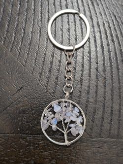 Sea opal tree of life keychain