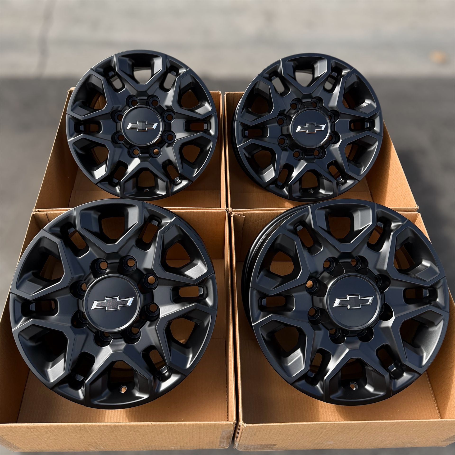 18” Chevrolet 2500HD 3500HD Original Chevy Rims In New Satin Black Powder Coat