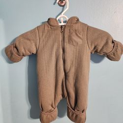 0-3 Month FAUXE Fur-Lined Winter Onesie
