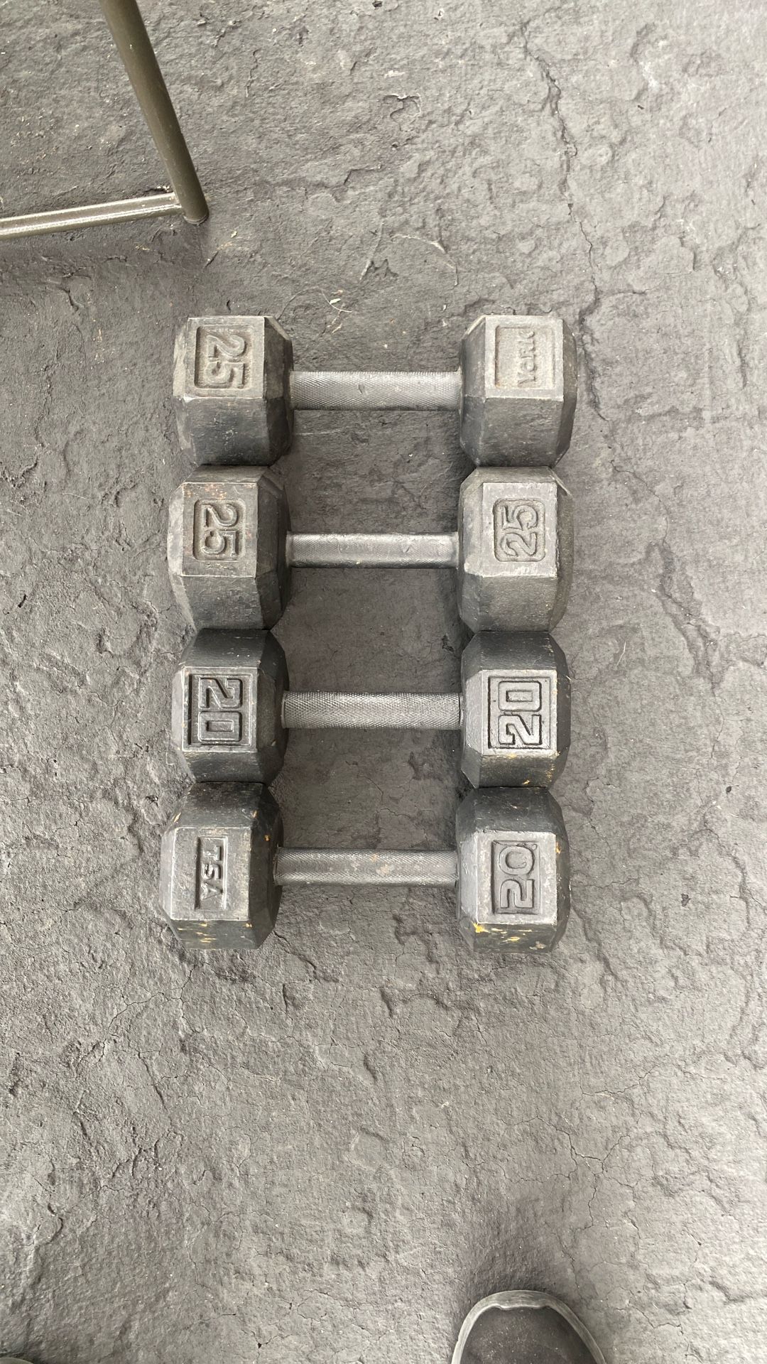 Two sets of dumbbells