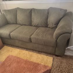 2 Sage Green Couches w/ 4 tables 