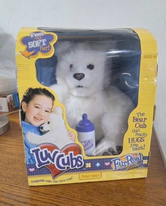 New and Sealed! FurReal Friends Interactive Luv Cubs Polar Bear, Hasbro, 2004 , Plays Peek A Boo ( NRFB!! )