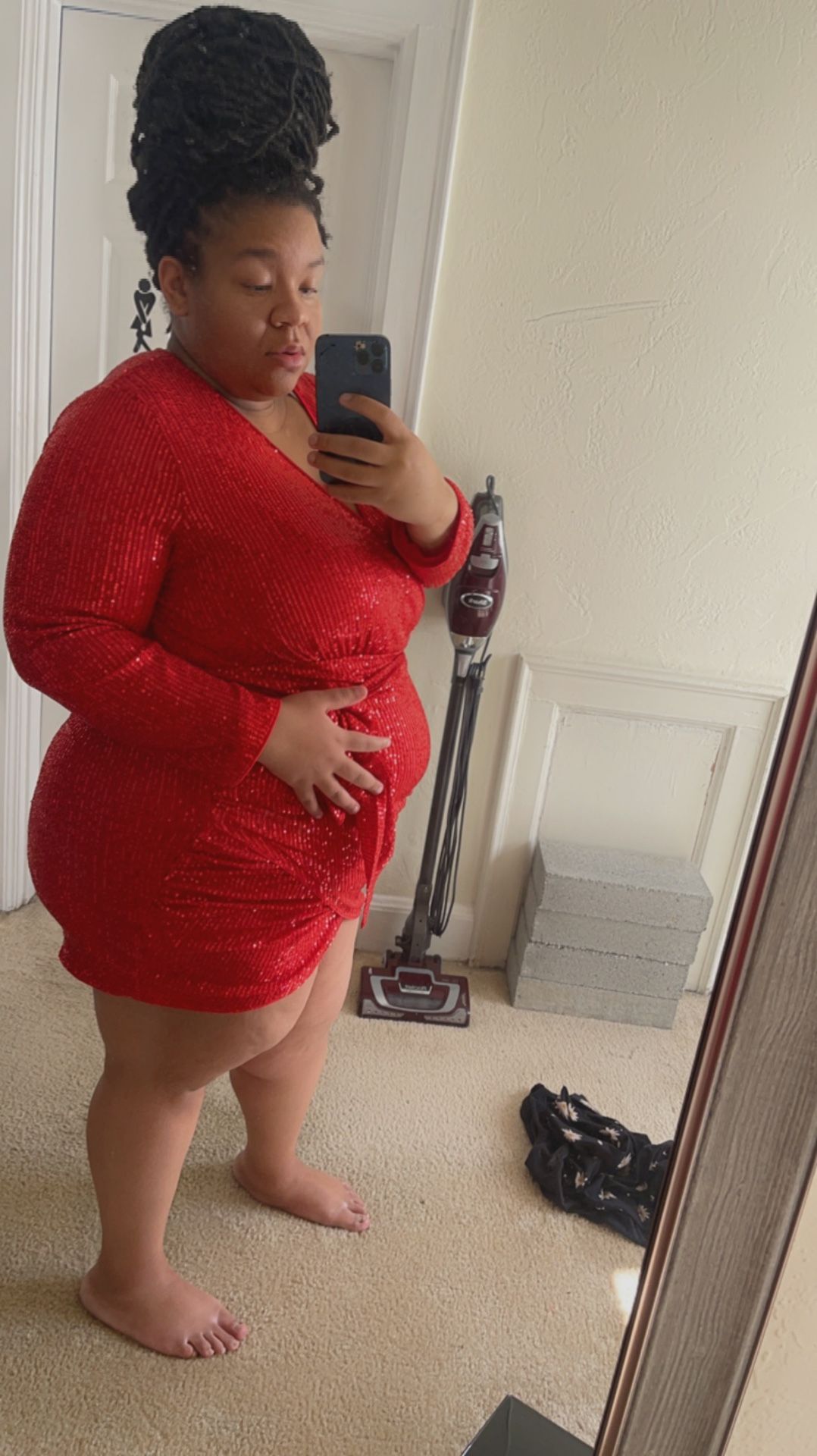 Red Sequin Plus Dress