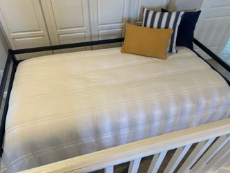 Black Metal Twin Day Bed and Mattress - Rarely Used