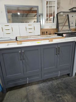 Style Selections 60-in Dark Charcoal Double Sink Bathroom Vanity