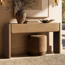 ModernMate 60" Console Table with 3 Drawers Walnut Entryway Sofa Table
