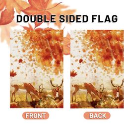 NEW Fall Garden Flag Featuring Deer and Autumn Maple Leaves