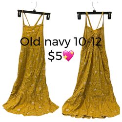 Girls Old Navy  Yellow Floral Dress Size 10-12 Pre Love Condition