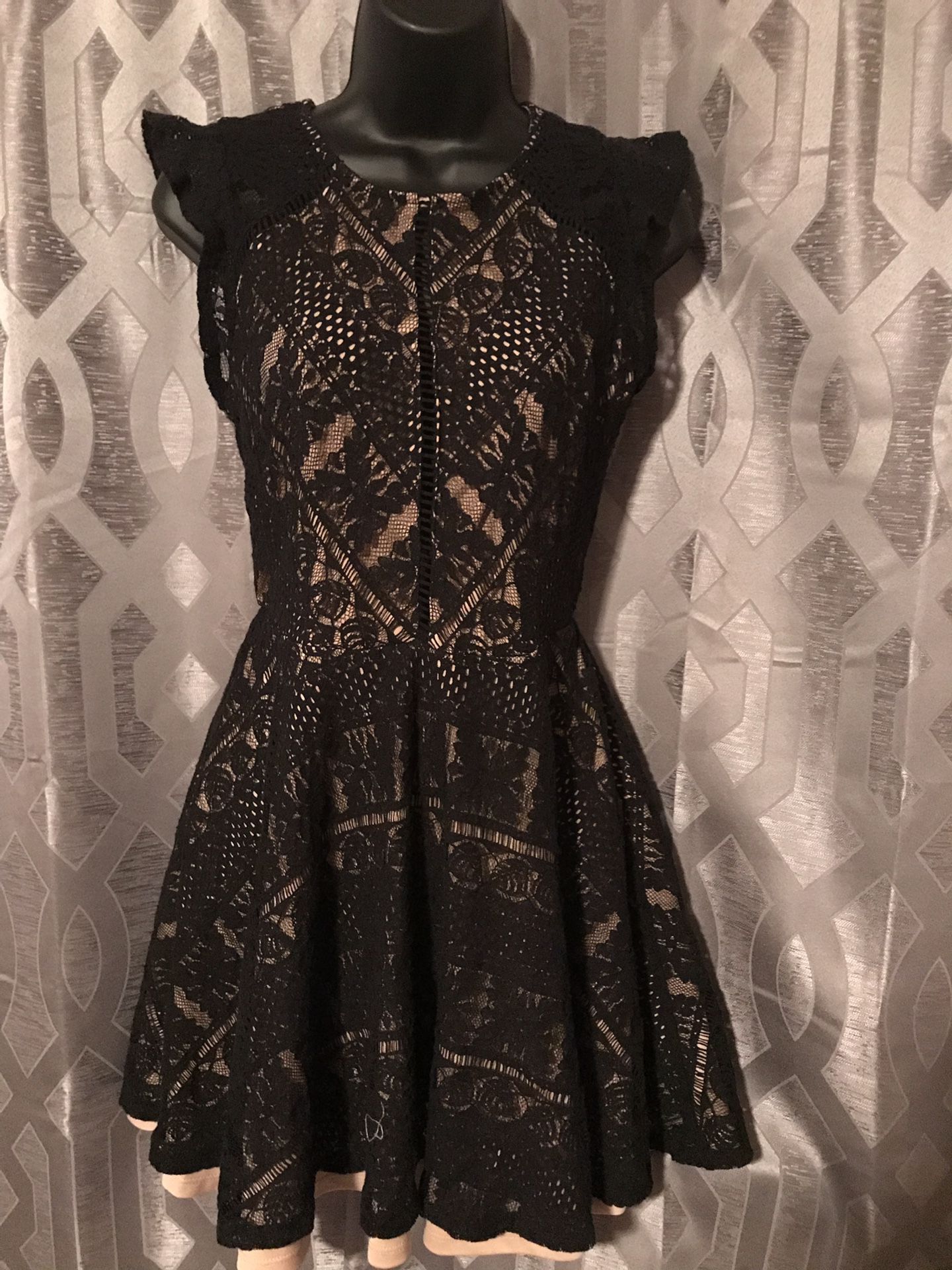 Casual black lace dress