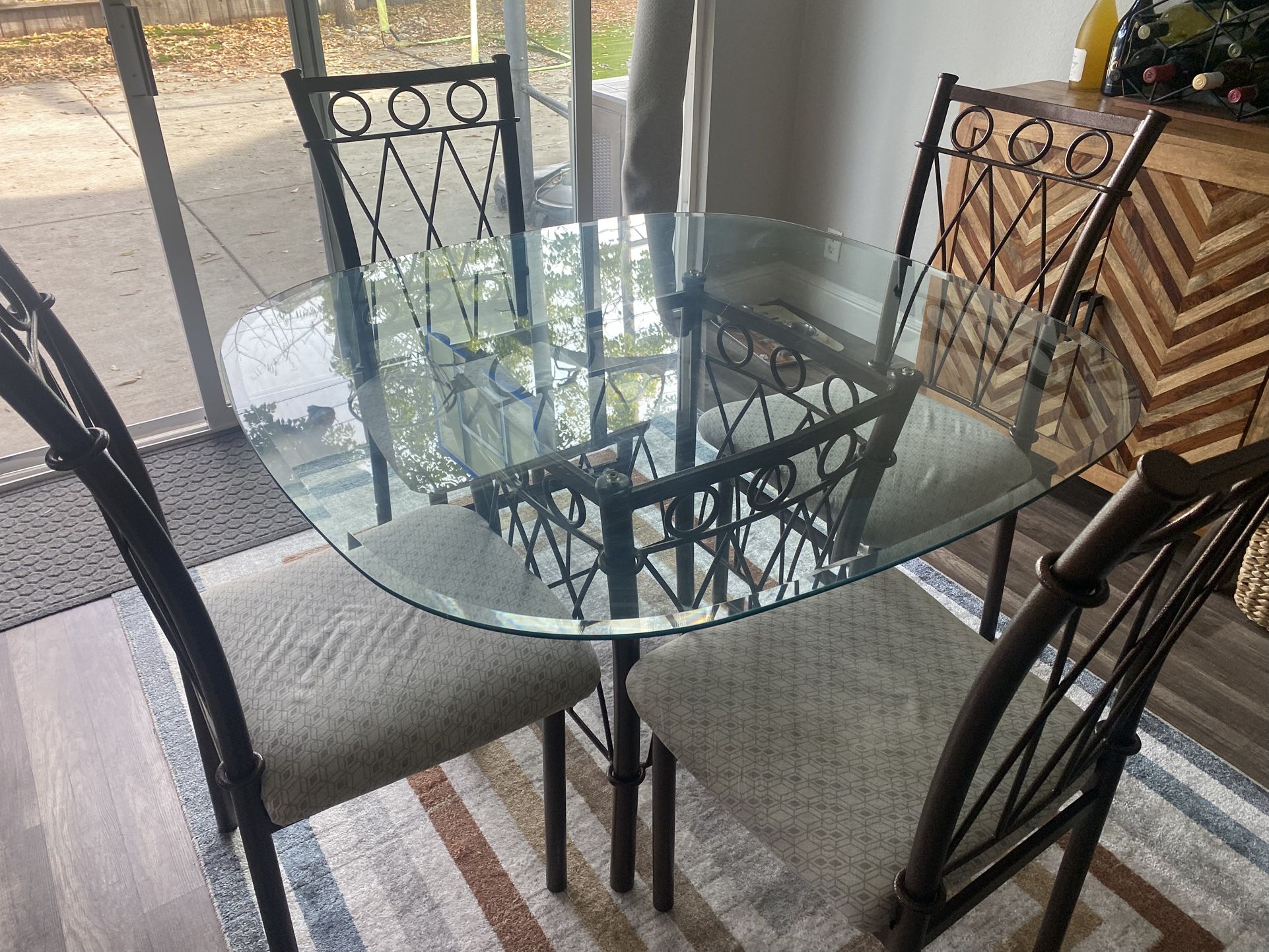 Glass Top Dining Table