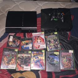 Original Xbox With Controller And Games + PS3 