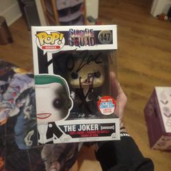 The Joker Suicide Squad Funko Pop Autographed By Jared Leto