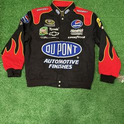 New Chase Authentics Jeff Gordon DuPont NASCAR Jacket Mens Large Black/Red $175