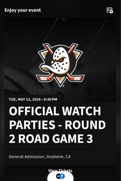 Ducks watch party tonight