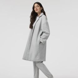 Vuori Soho Melton Trench – Light Heather Grey – Size M – NEW w/ Tags