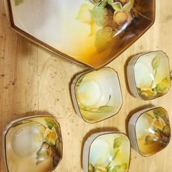 Vintage Noritake Hand Painted Porcelain Bowl Set. Made In Japan.