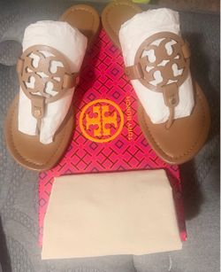 Tory Burch Miller Sandals Tan Leather