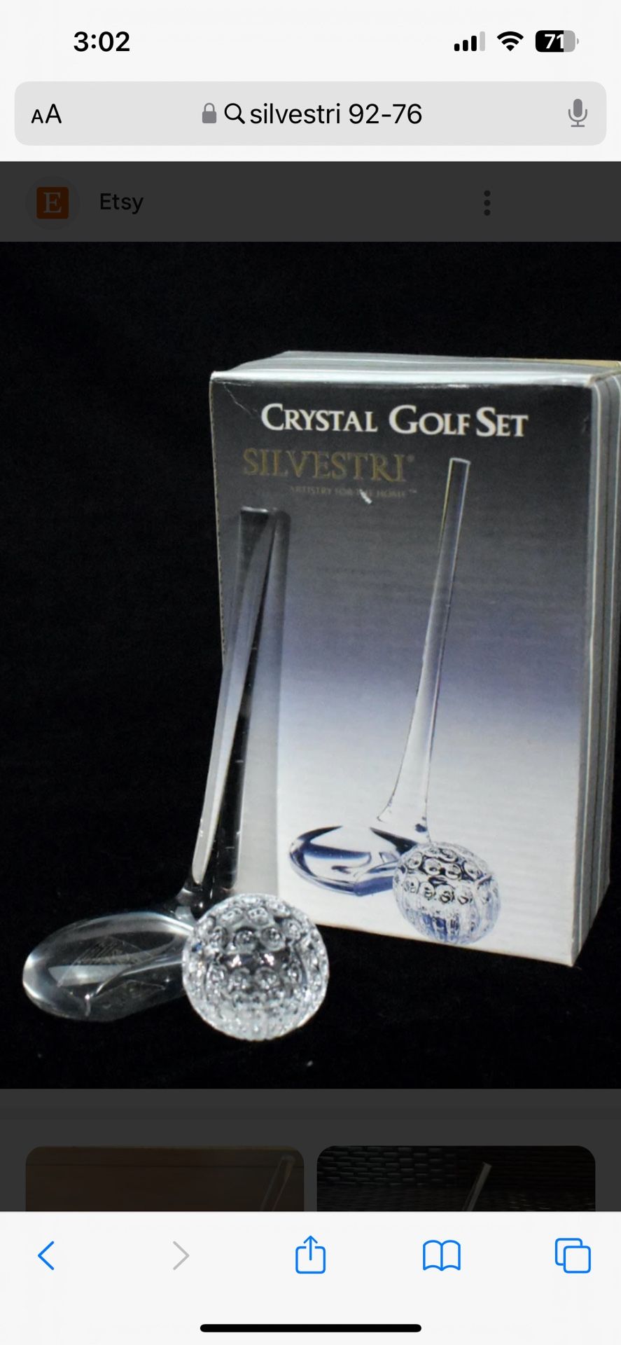 Silvestri Glass Golf Club And Ball Paperweight Golf