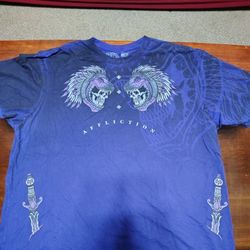Y2K Purple Affliction Skeleton Shirt 