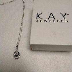 Sterling Silver Pendant  With Diamond  Accents 