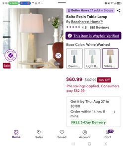 Beachcrest Home Bolte Resin Table Lamp(New in the box)