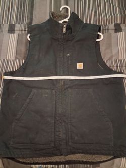 Black Sherpa Lined Carhartt Vest (M)