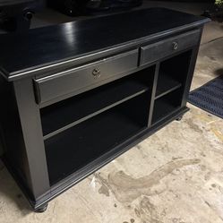 Real wood. Black entry table.