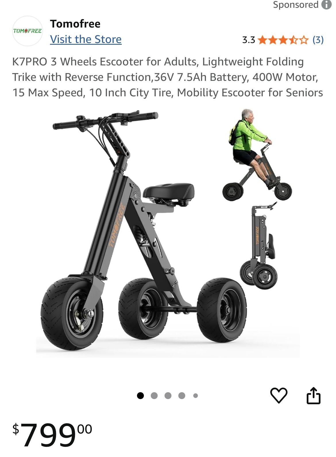 Three Wheel Electric Scooter