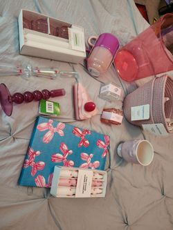 Assortment of pink decor