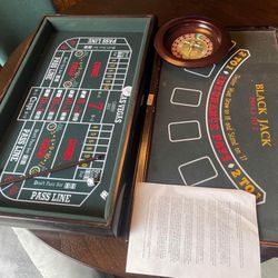 Table Top Game Set Roulette Poker Craps