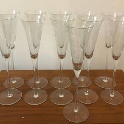 Crystal Champagne flutes (set of 11)