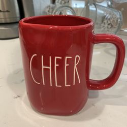 Rae Dunn Christmas CHEER Red Mug LL