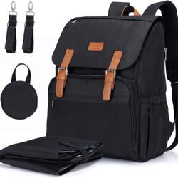 Diaper backpack with Changing Bag & Insulated Pockets, Side Tissue Pocket