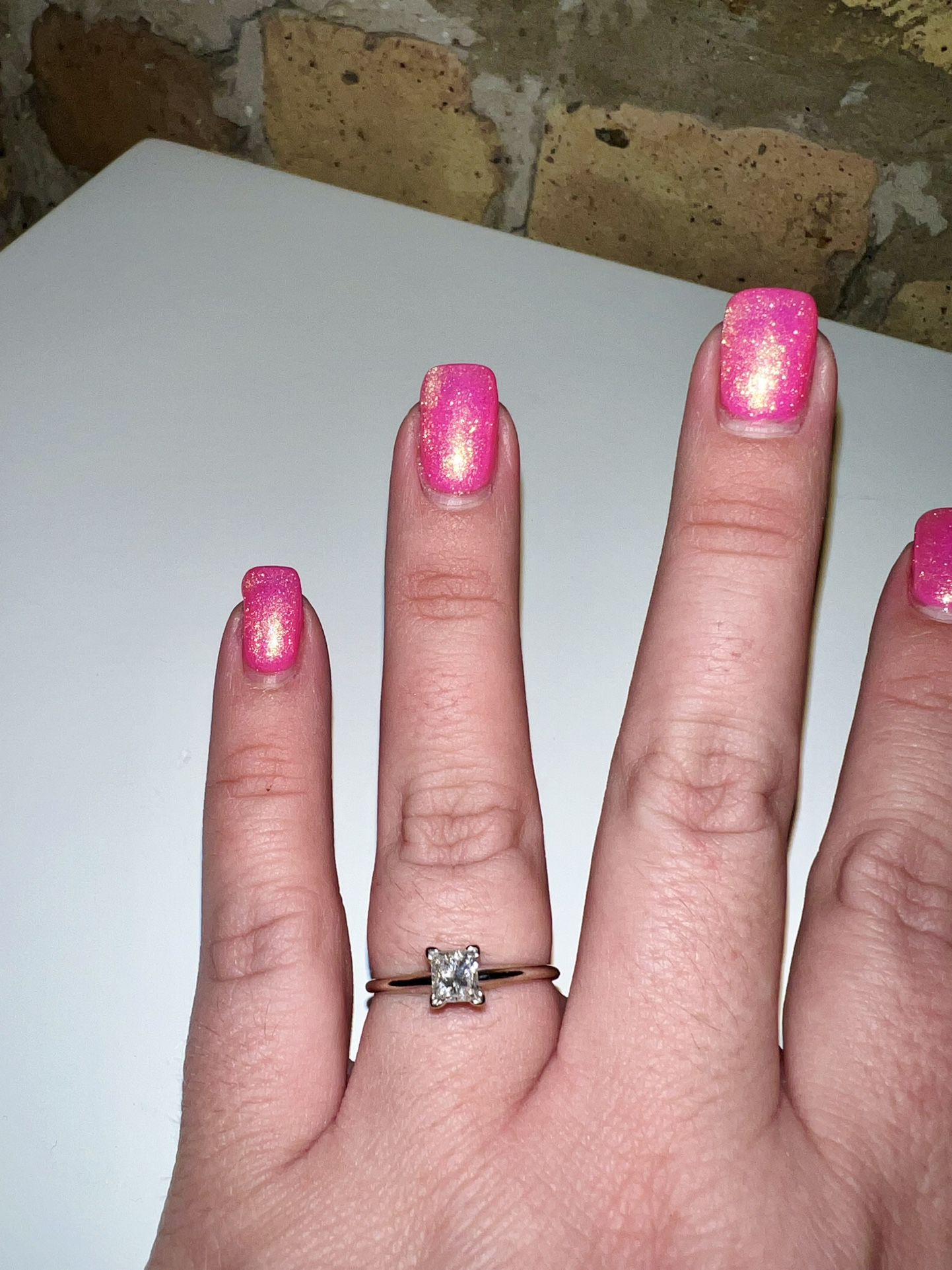 14K White Gold Mined, Genuine Diamond Engagement/Promise Ring Size 7
