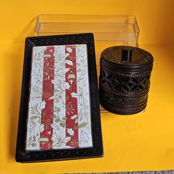 GUEST TOWEL TRAY & COTTON BALL CONTAINER