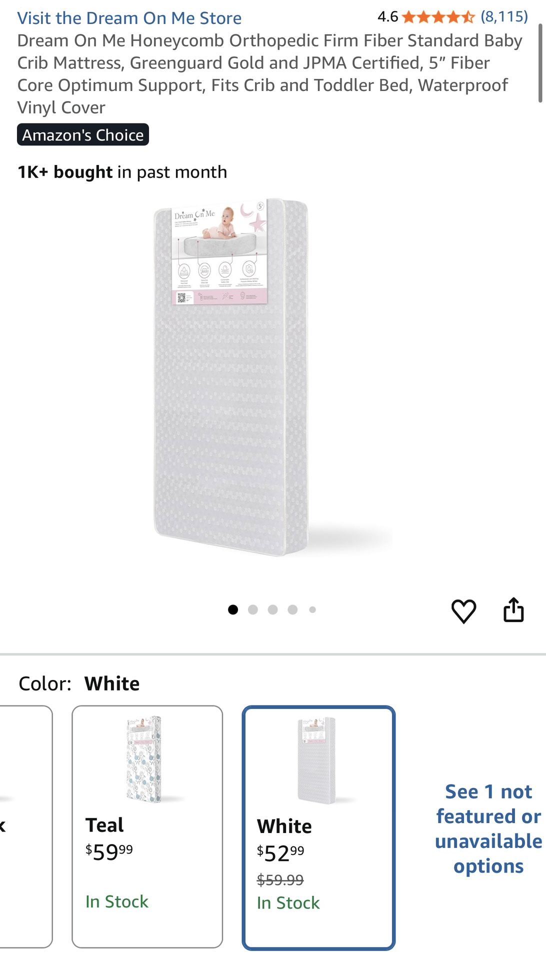 Free Used Dream On Me Baby Mattress