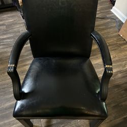 2 Matching Black Leather Chairs