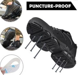 NIFOFISE Steel-Toe Work Shoes for Men and Women — Lightweight Safety Sneakers with Air Cushioning (Size EU-40)