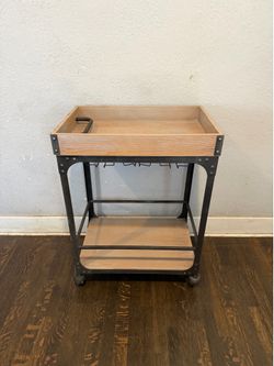 Wood and Metal Bar Cart