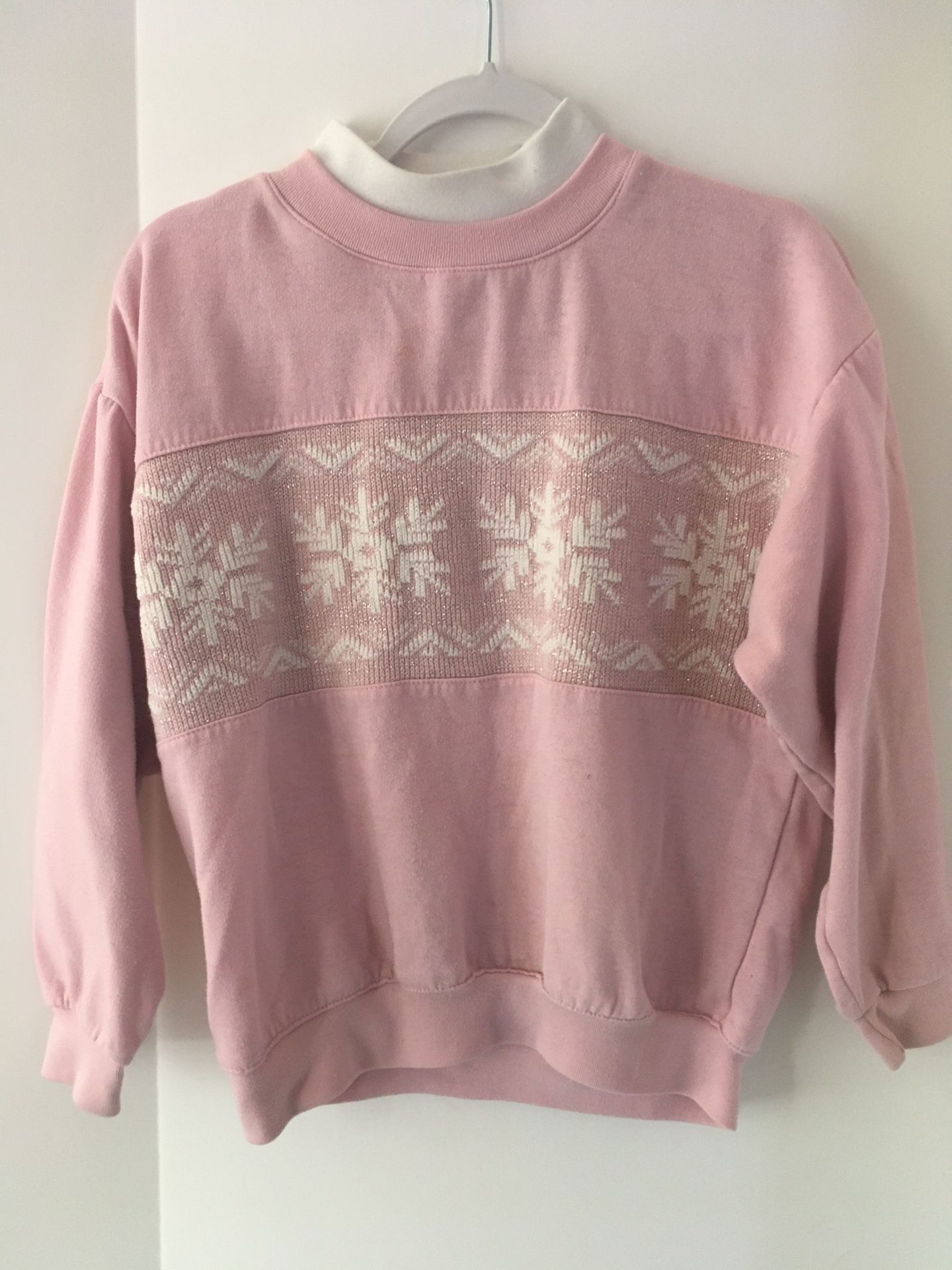 Pink Snowflake Sweatshirt, XXL