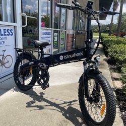 Black Foldable Isinwheel E-bike 20Mph Brand New Electric Bike Own It Today With Easy Finaicn Option! $0 To $100 Down! 