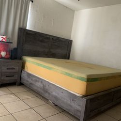 Set Bed Frame And Night Stand 