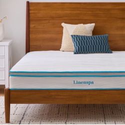💥Blow Out Sale💥 Linenspa 8-inch Hybrid Memory Foam and Innerspring Mattress, Medium to Firm Feel