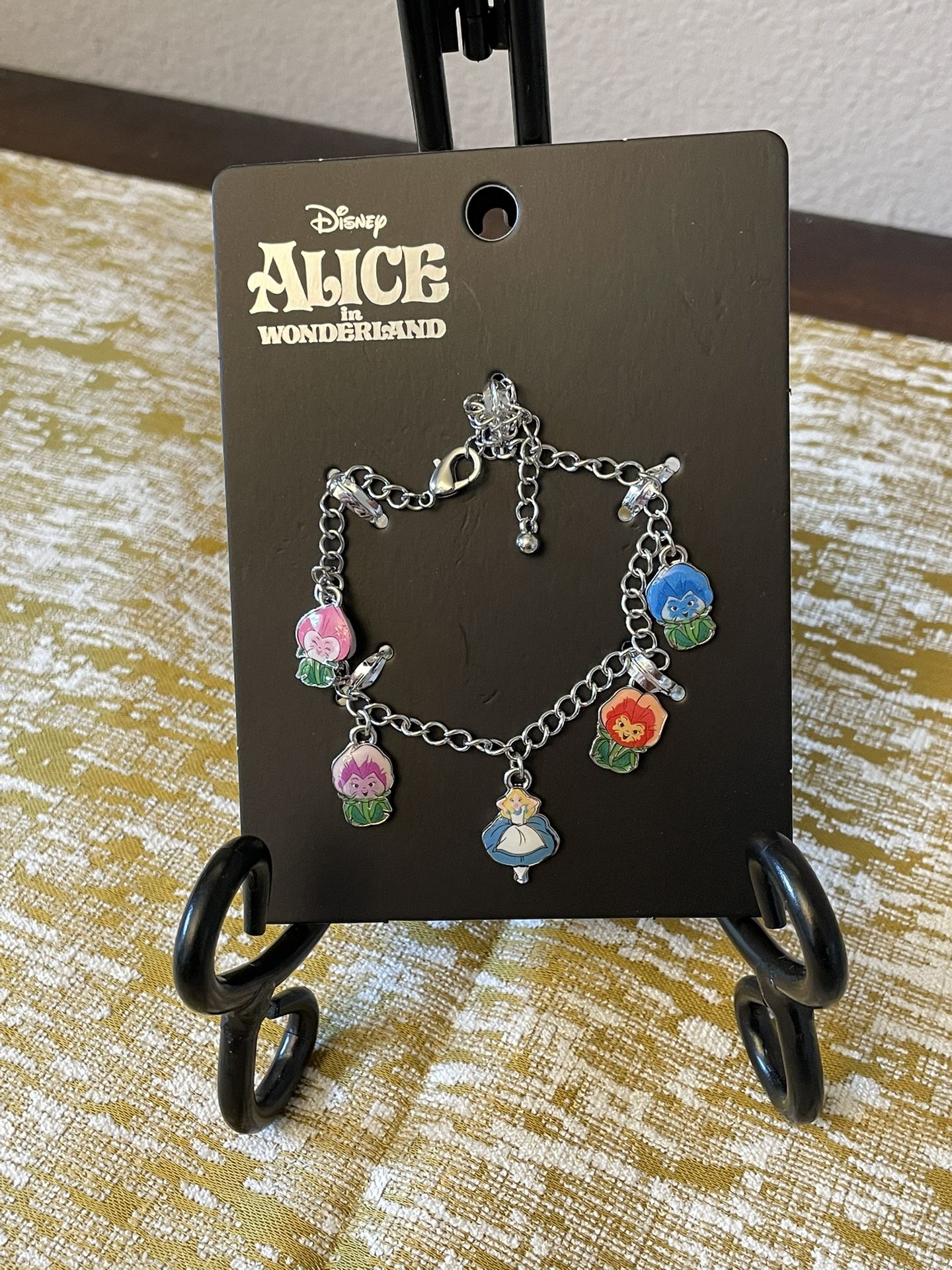 Disney Alice In Wonderland Flower Charm Bracelet
