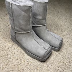 UGG X ECKHAUS LATTA BLOCK GREY SHEARLING LINE BOOTS US 5 / EU 36 / UK 3