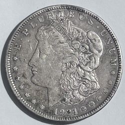 Morgan Silver Dollar 1921 AU58 Grade